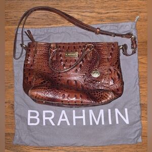 Brahmin Brown Crocodile Shoulder Bag